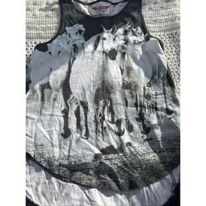 Paper Wings Organic Kids Horse Tank Top Shirt Size 7